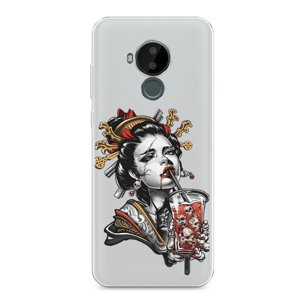 

Чехол на Nokia C30 "Опасная гейша", Красный;черный;серый, 124850-4