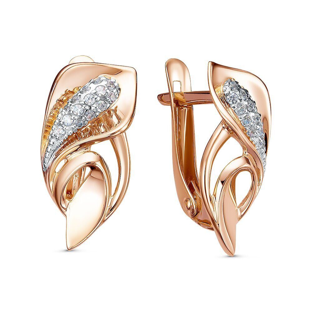 

Серьги из золота 585Gold 302008045, фианит, 302008045