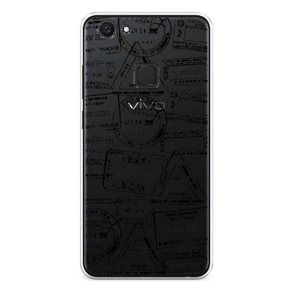 

Чехол для Vivo V7 "Visa stamps 2", Белый;черный;серый, 260450-2
