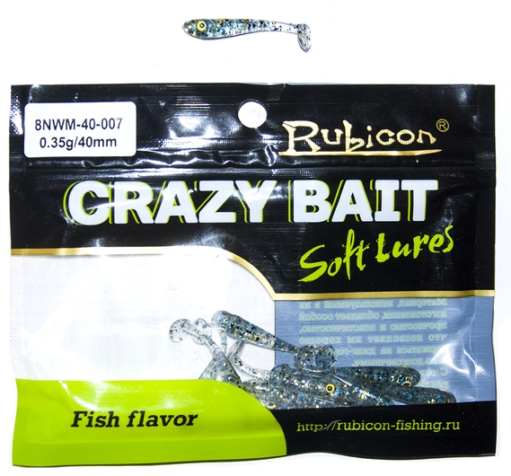 

Силиконовая приманка RUBICON Crazy Bait NWM 0.35g, 40mm, цвет 007 (10 шт), Синий, Crazy Bait NMW