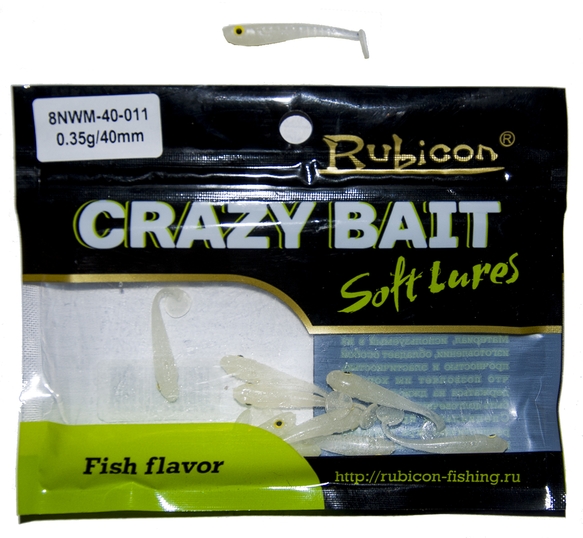 

Силиконовая приманка RUBICON Crazy Bait NWM 0.35g, 40mm, цвет 011 (10 шт), Белый, Crazy Bait NMW