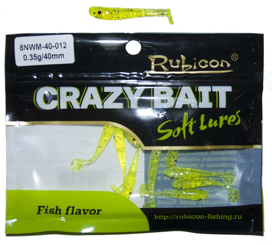 

Силиконовая приманка RUBICON Crazy Bait NWM 0.35g, 40mm, цвет 012 (10 шт), Желтый, Crazy Bait NMW