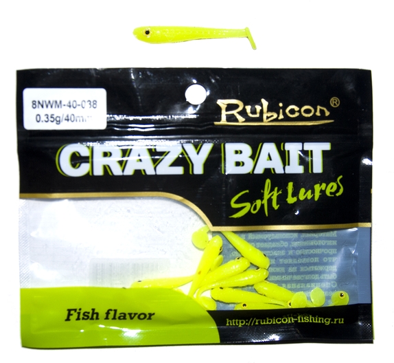 

Силиконовая приманка RUBICON Crazy Bait NWM 0.35g, 40mm, цвет 038 (10 шт), Желтый, Crazy Bait NMW