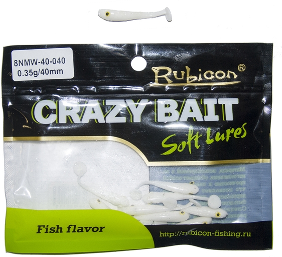 

Силиконовая приманка RUBICON Crazy Bait NWM 0.35g, 40mm, цвет 040 (10 шт), Белый, Crazy Bait NMW