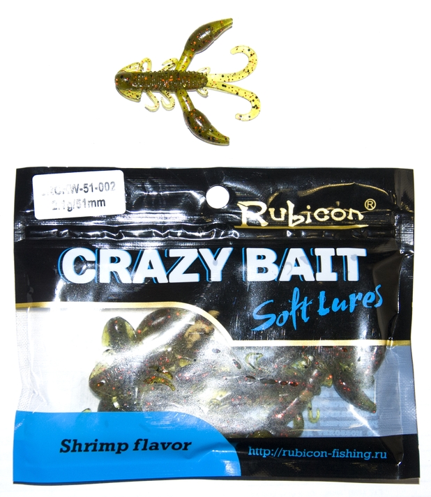 

Силиконовая приманка RUBICON Crazy Bait RCKW 2.1g, 51mm, цвет 002 (10 шт), Желтый, Crazy Bait RCKW