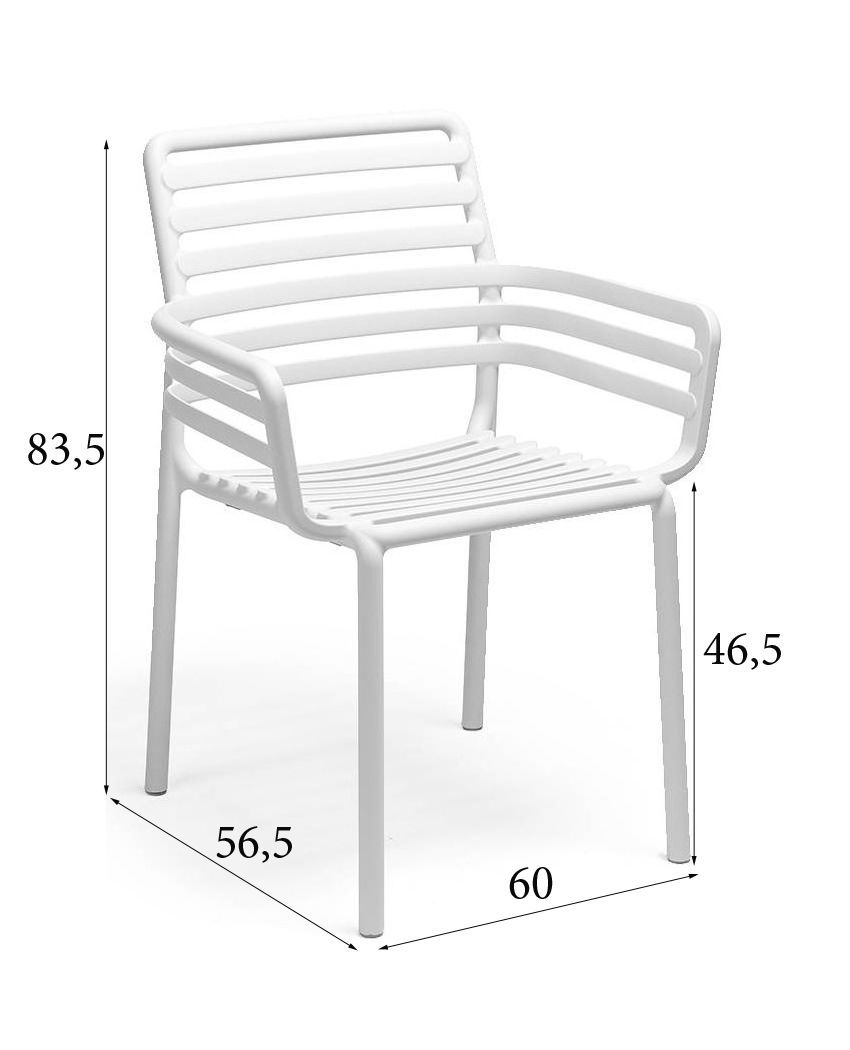 Кресло садовое обеденное Nardi Doga 003/4025400000 белый 83,5х60х56,5 см для дачи