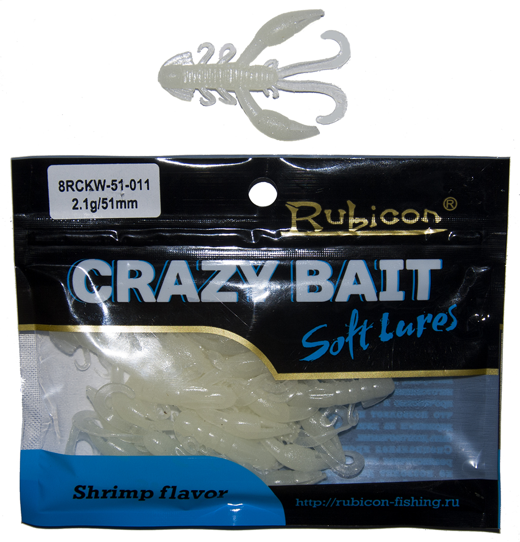 

Силиконовая приманка RUBICON Crazy Bait RCKW 2.1g, 51mm, цвет 011 (10 шт), Белый, Crazy Bait RCKW