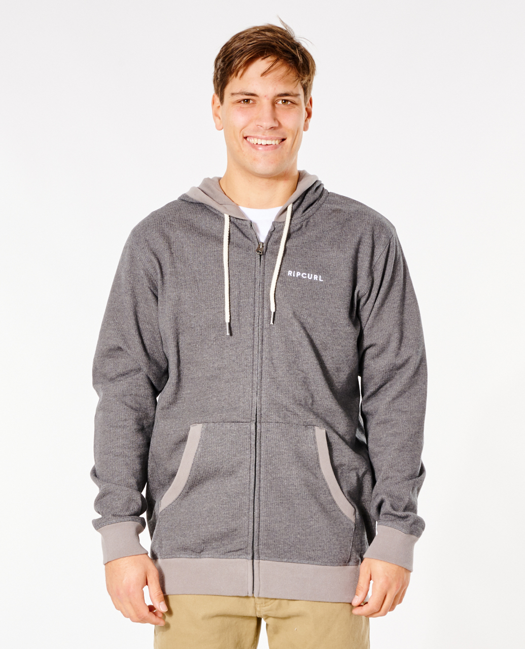 

Толстовка мужская Rip Curl CORE ZIP THROUGH серая XL, CORE ZIP THROUGH