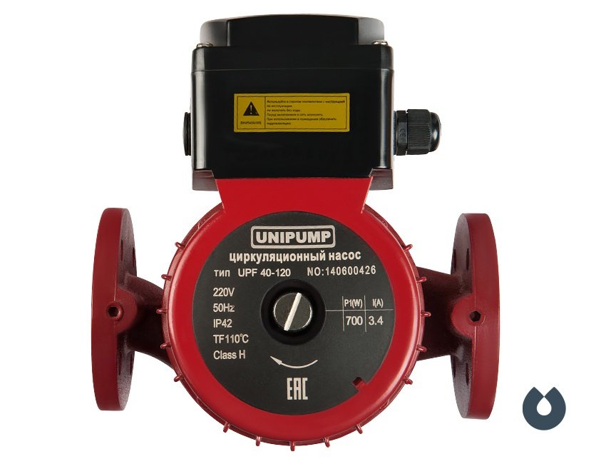 Насос циркуляционный Unipump UPF 40-120 F, L-250, H-12м, Q-12м3/ч, DN40, фланц., 1 скор.,