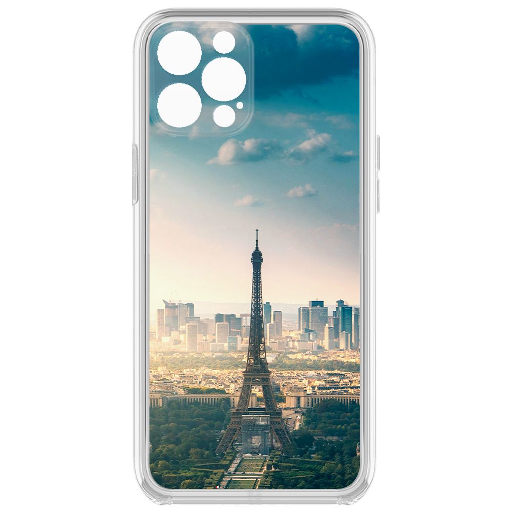 Чехол-накладка Clear Case Франция, Эйфелева Башня для iPhone 12 Pro с защитой камеры