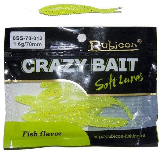 

Силиконовая приманка RUBICON Crazy Bait SS 1.6g, 70mm, цвет 012 (12 шт), Желтый, Crazy Bait SS