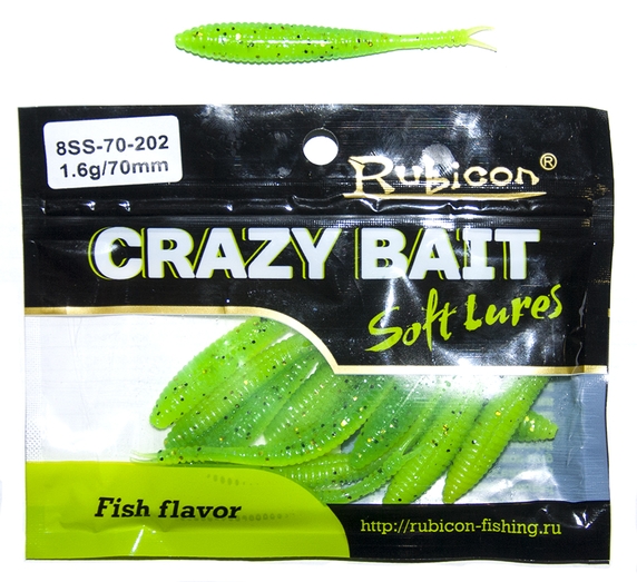 

Силиконовая приманка RUBICON Crazy Bait SS 1.6g, 70mm, цвет 202 (12 шт), Зеленый, Crazy Bait SS