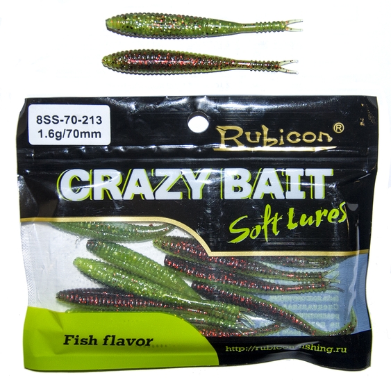 

Силиконовая приманка RUBICON Crazy Bait SS 1.6g, 70mm, цвет 213 (12 шт), Разноцветный, Crazy Bait SS