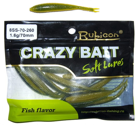 

Силиконовая приманка RUBICON Crazy Bait SS 1.6g, 70mm, цвет 260 (12 шт), Желтый;зеленый, Crazy Bait SS