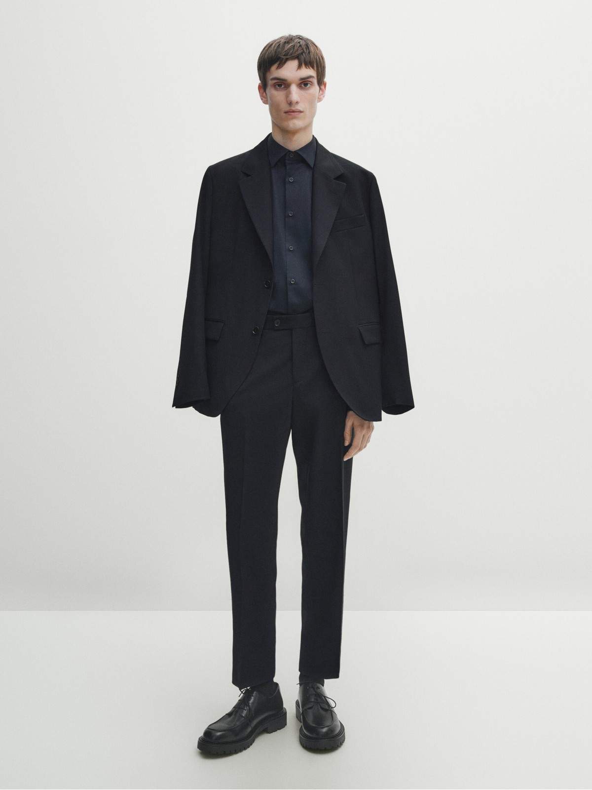 

Рубашка мужская Massimo Dutti 0150/151-I2024 синяя L, Синий, 0150/151-I2024