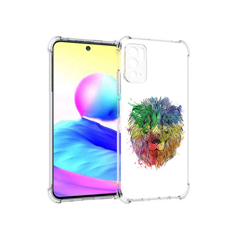 

Чехол MyPads Tocco для Xiaomi Poco M3 Pro разноцветный гордый лев, Прозрачный, Tocco
