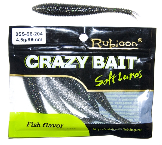 

Силиконовая приманка RUBICON Crazy Bait SS 4.5g, 96mm, цвет 204 (6 шт), Черный, Crazy Bait SS