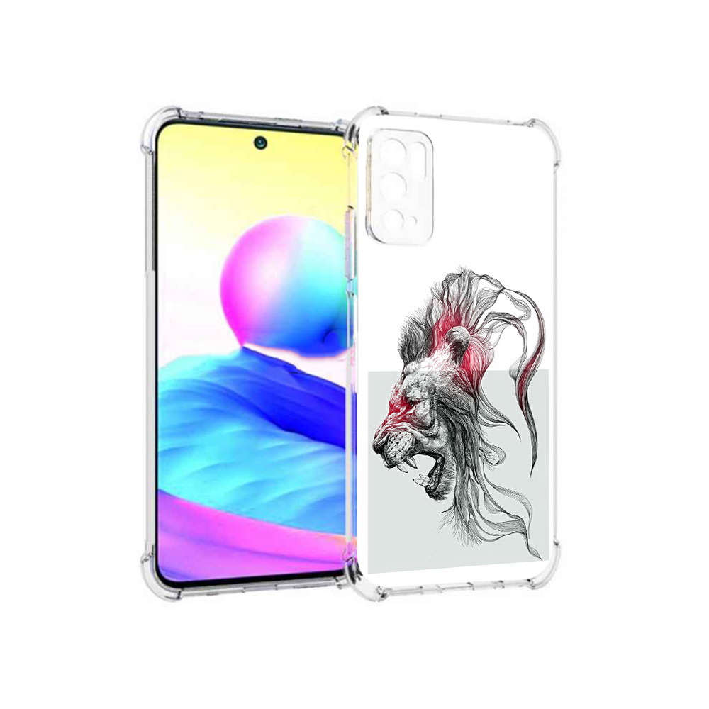 

Чехол MyPads Tocco для Xiaomi Poco M3 Pro разъяренный лев, Прозрачный, Tocco