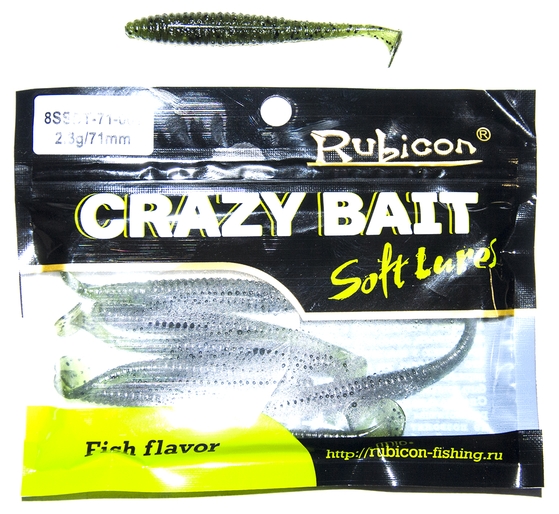 

Силиконовая приманка RUBICON Crazy Bait SSDT 2.3g, 71mm, цвет 001 (8 шт), Зеленый, Crazy Bait SSDT