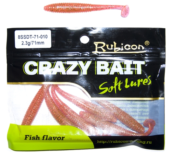 

Силиконовая приманка RUBICON Crazy Bait SSDT 2.3g, 71mm, цвет 010 (8 шт), Оранжевый, Crazy Bait SSDT