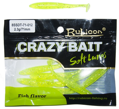 

Силиконовая приманка RUBICON Crazy Bait SSDT 2.3g, 71mm, цвет 012 (8 шт), Желтый, Crazy Bait SSDT