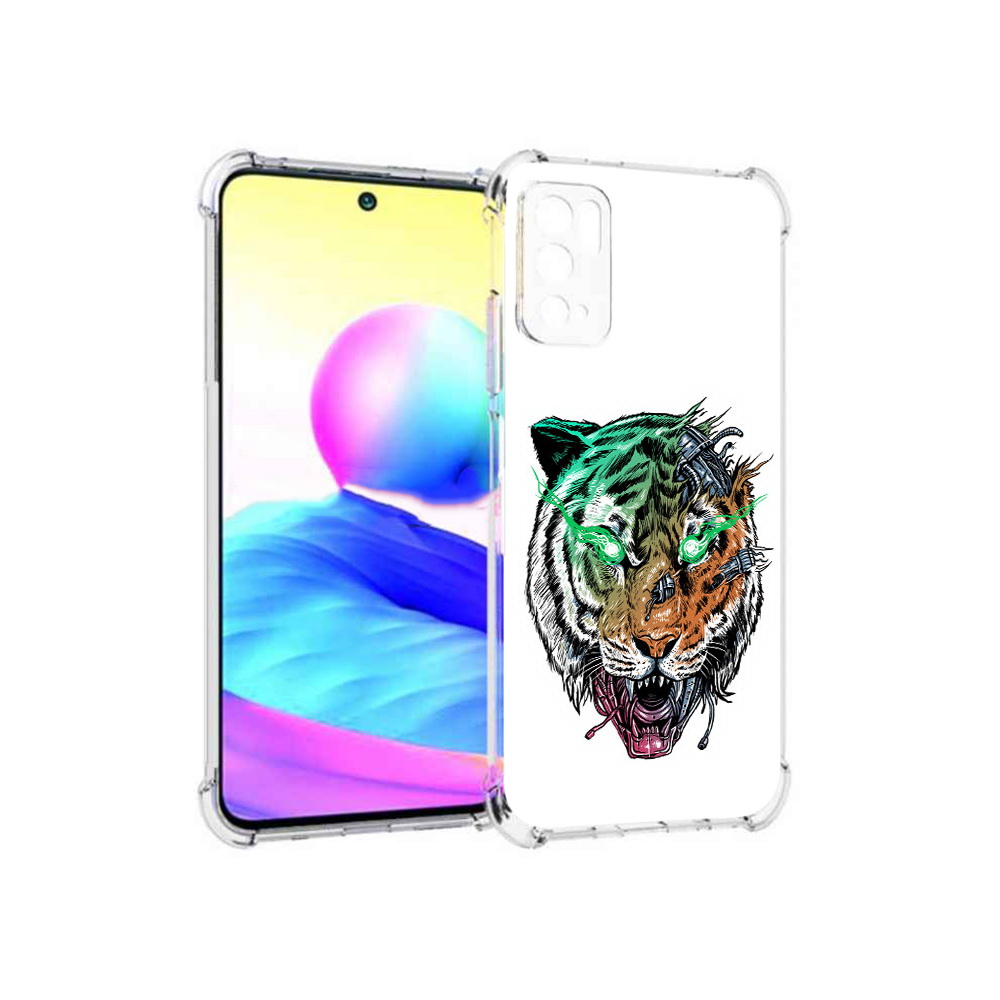 

Чехол MyPads Tocco для Xiaomi Poco M3 Pro робо-тигр, Прозрачный, Tocco