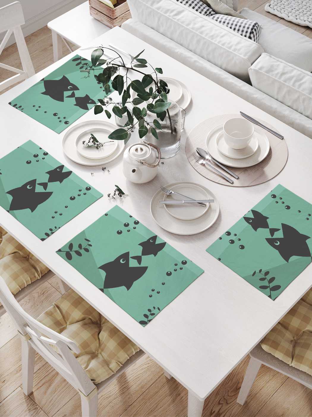 

Сервировочные салфетки JoyArty "Рыбацкие странности" (32х46 см, 4 шт.), Серый