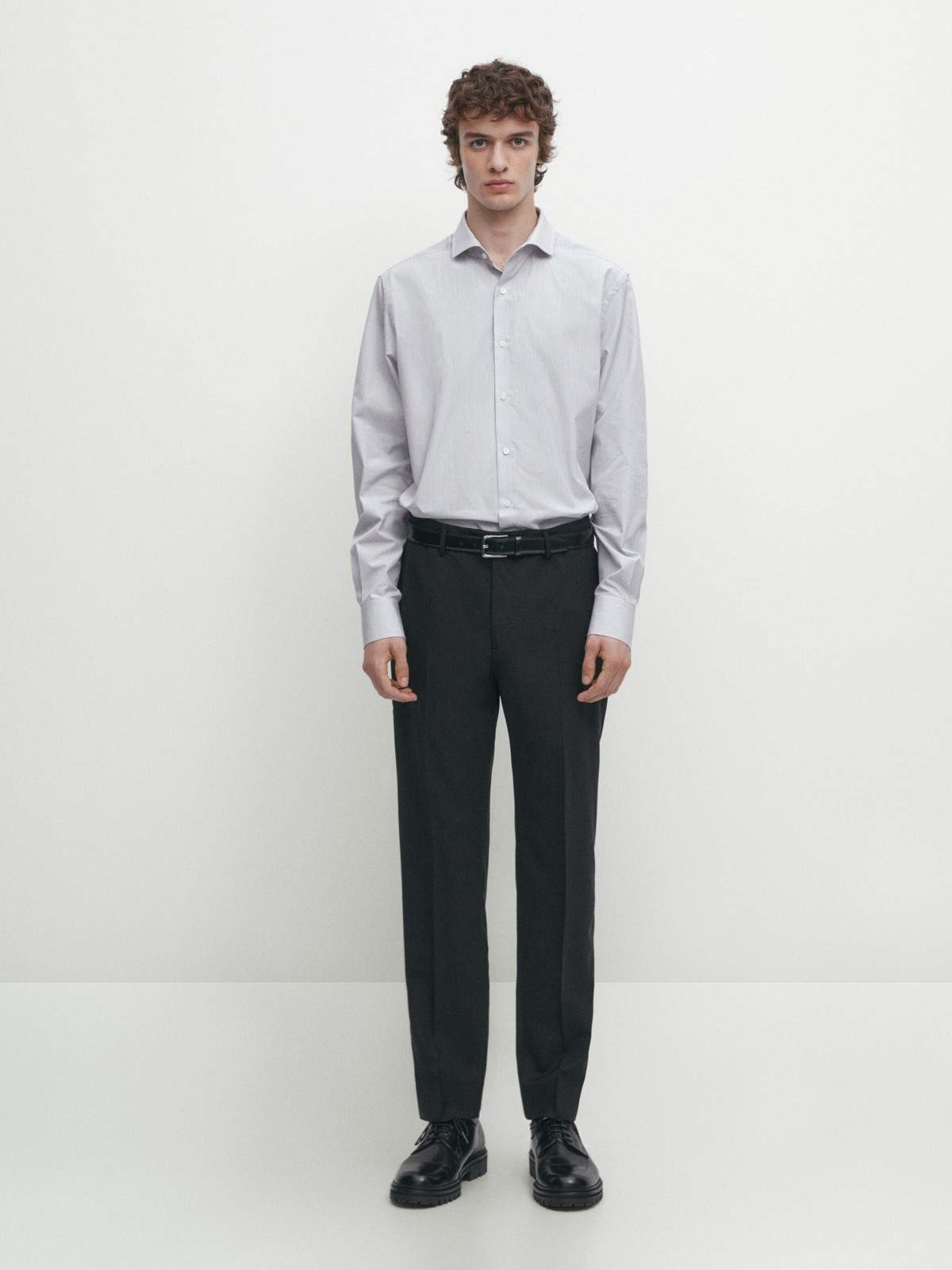 

Рубашка мужская Massimo Dutti 0151/189-I2024 синяя 38, Синий, 0151/189-I2024