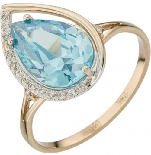 

Кольцо из золота р. 19 ALORIS Кольцо 1449НанотКц, фианит\топаз, Кольцо 1449НанотКц