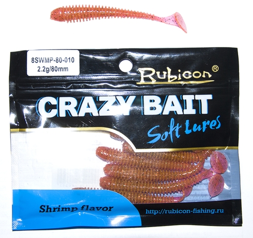 

Силиконовая приманка RUBICON Crazy Bait SWMP 2.2g, 80mm, цвет 010 (8 шт), Оранжевый, Crazy Bait SWMP