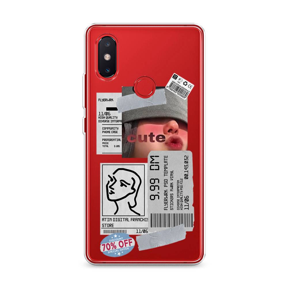 

Чехол на Xiaomi Mi 8 SE "Cute girl collage", Розовый;серый;голубой, 33750-6