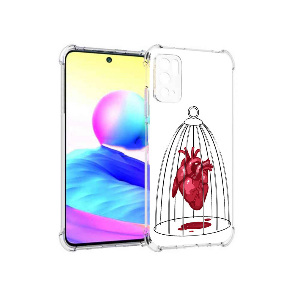 

Чехол MyPads Tocco для Xiaomi Poco M3 Pro сердце в клетке, Прозрачный, Tocco