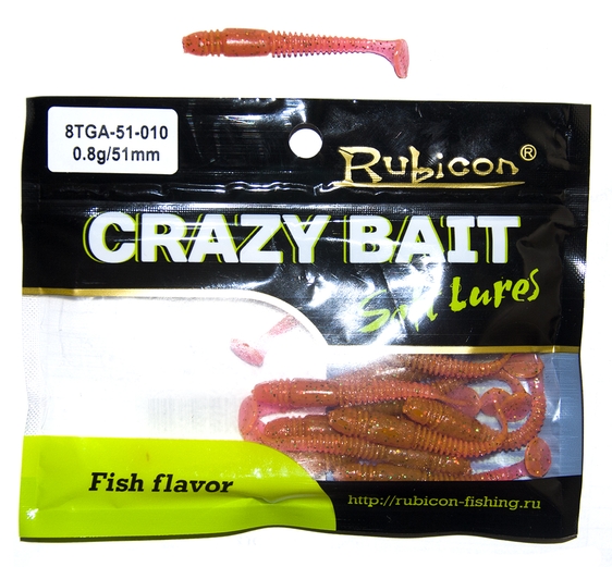 

Силиконовая приманка RUBICON Crazy Bait TGA 0.8g, 51mm, цвет 010 (12 шт), Оранжевый, Crazy Bait TGA