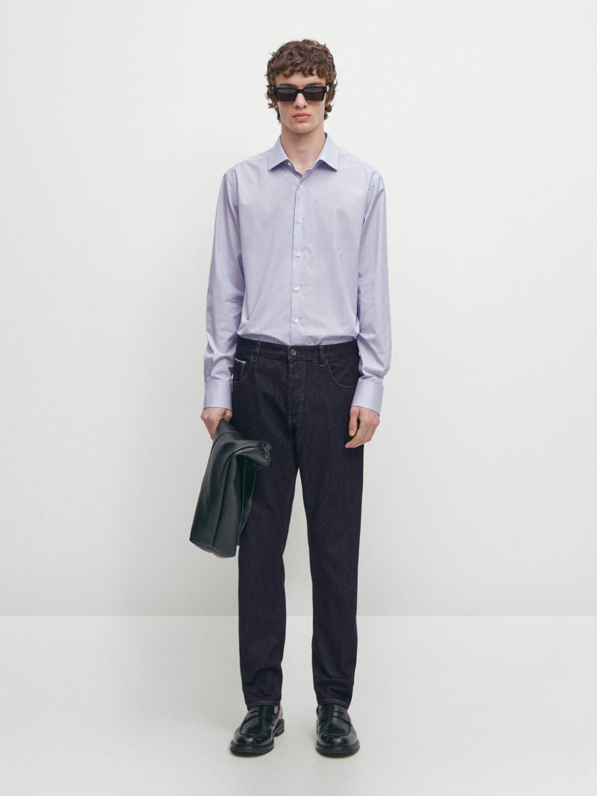 

Рубашка мужская Massimo Dutti 0152/189-I2024 голубая 40, Голубой, 0152/189-I2024