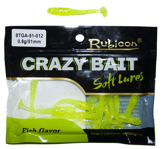 

Силиконовая приманка RUBICON Crazy Bait TGA 0.8g, 51mm, цвет 012 (12 шт), Желтый, Crazy Bait TGA