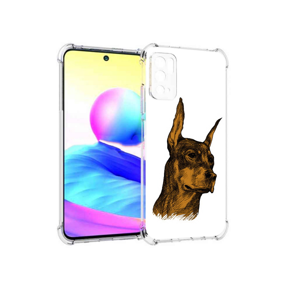 

Чехол MyPads Tocco для Xiaomi Poco M3 Pro скетч доберман, Прозрачный, Tocco