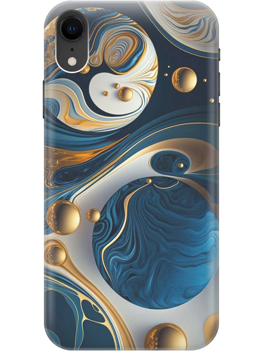 

Силиконовый чехол на Apple iPhone XR с рисунком "Сине-золотые фигуры" прозрачный, Желтый;синий, 20000548