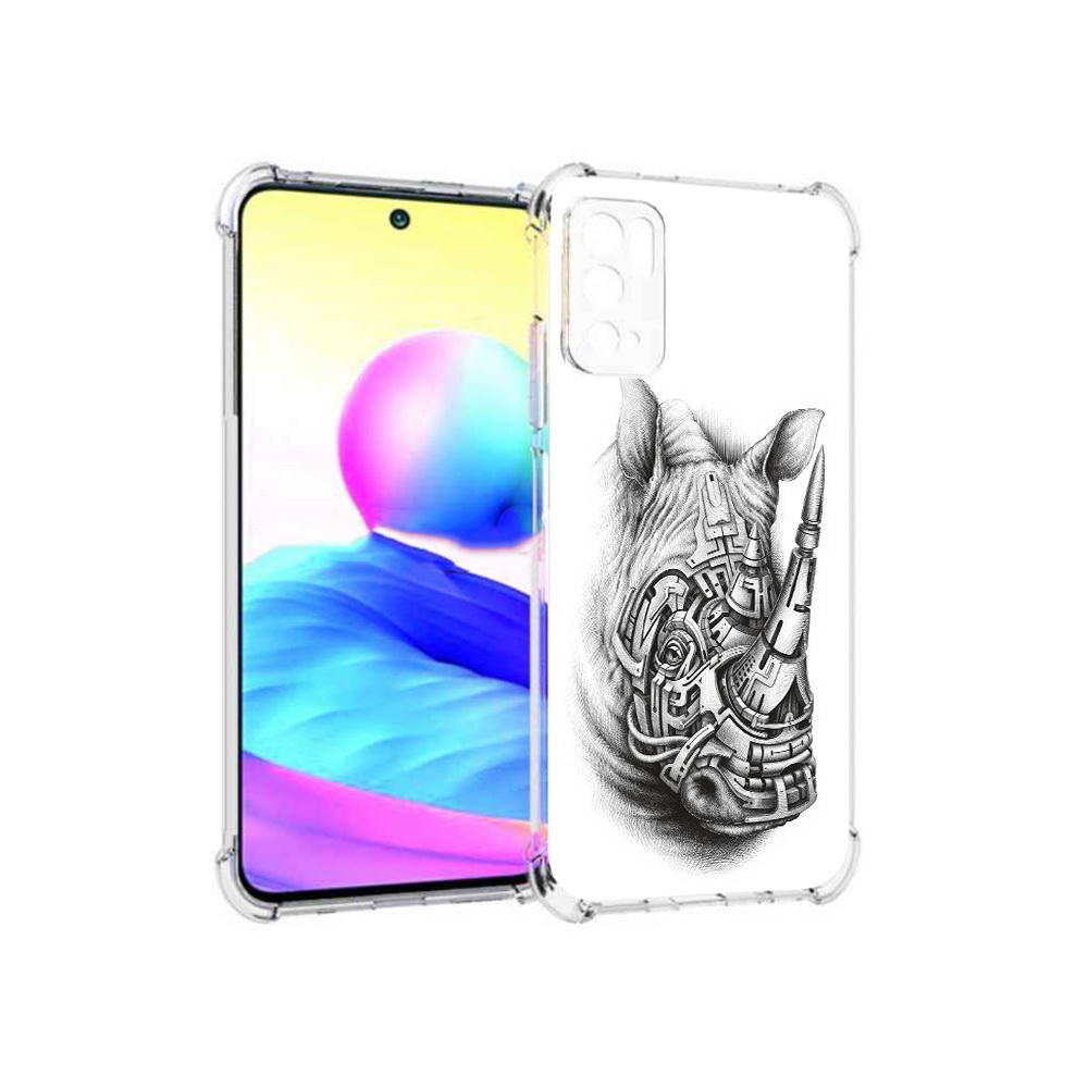 

Чехол MyPads Tocco для Xiaomi Poco M3 Pro стальной носорог, Прозрачный, Tocco