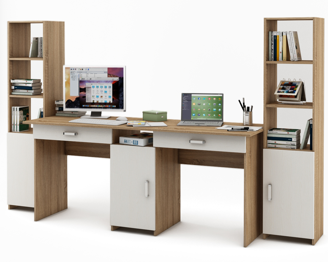 

Уголок школьника Лайт-10Я (СТЛТ-1 + ПСЛТ-10Я + СТЛТ-1)-Дуб-сонома/Белый, Уголок школьника Лайт-10Я