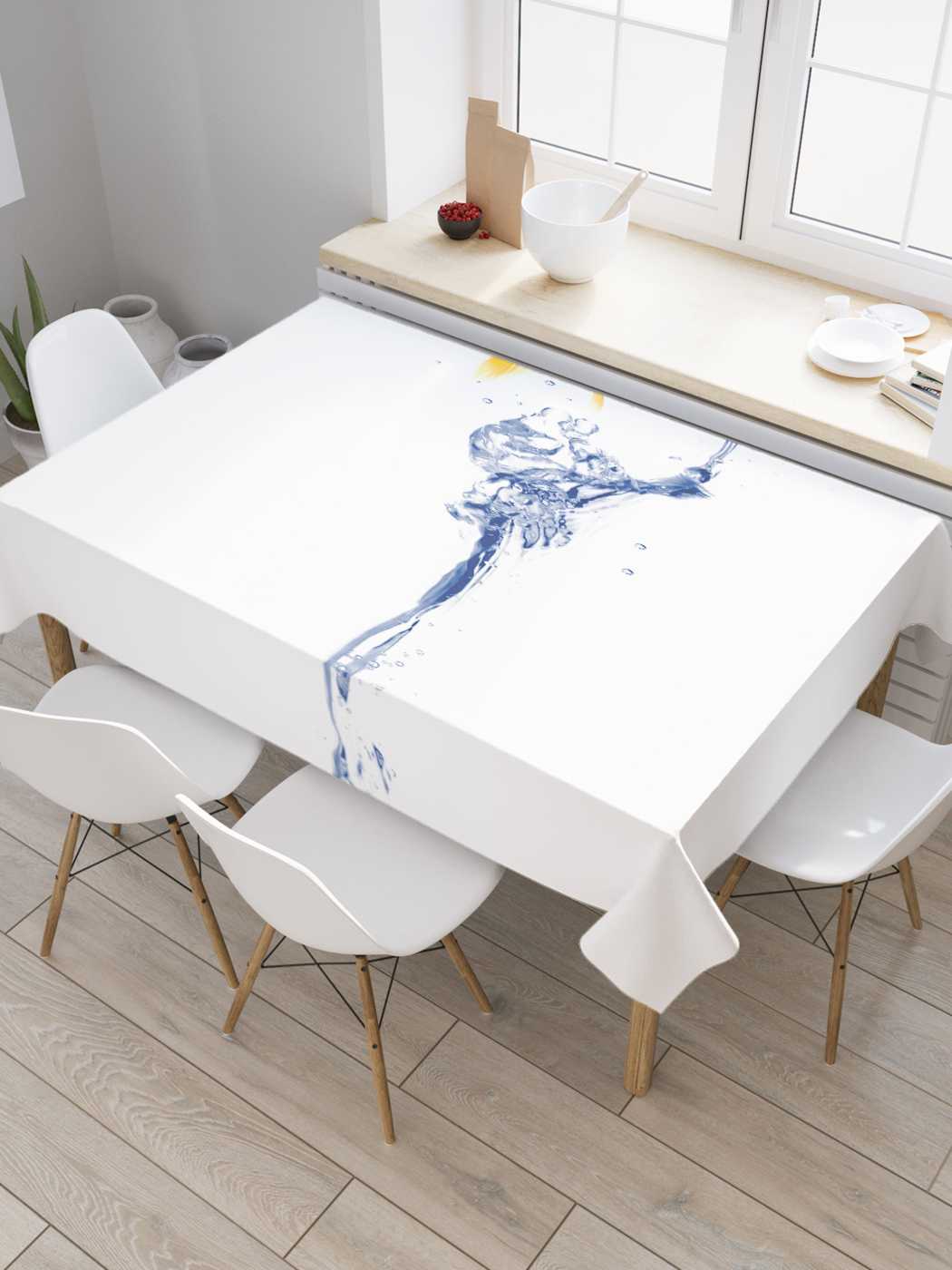 

Скатерть прямоугольная JoyArty "Рыбий полет" из сатена, 120x145 см, Рыбий полет