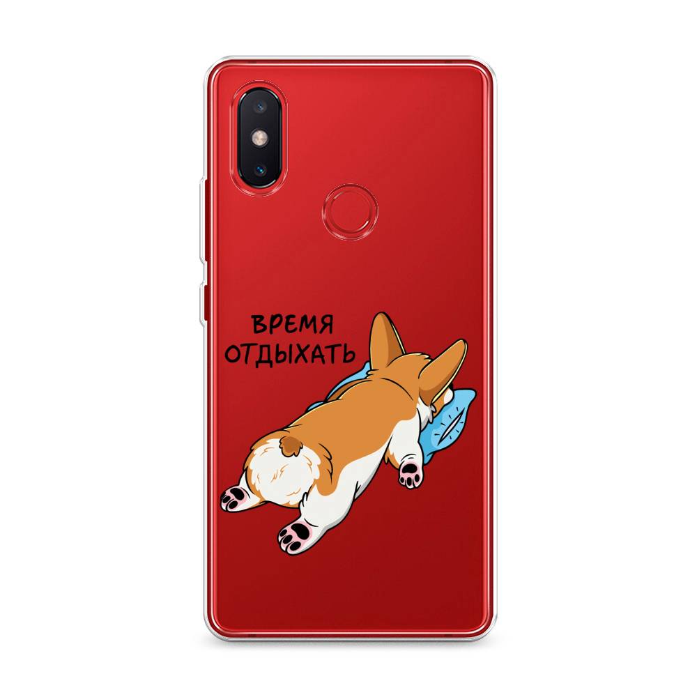 

Чехол на Xiaomi Mi 8 SE "Корги отдыхает", Черный;коричневый;голубой, 33750-1
