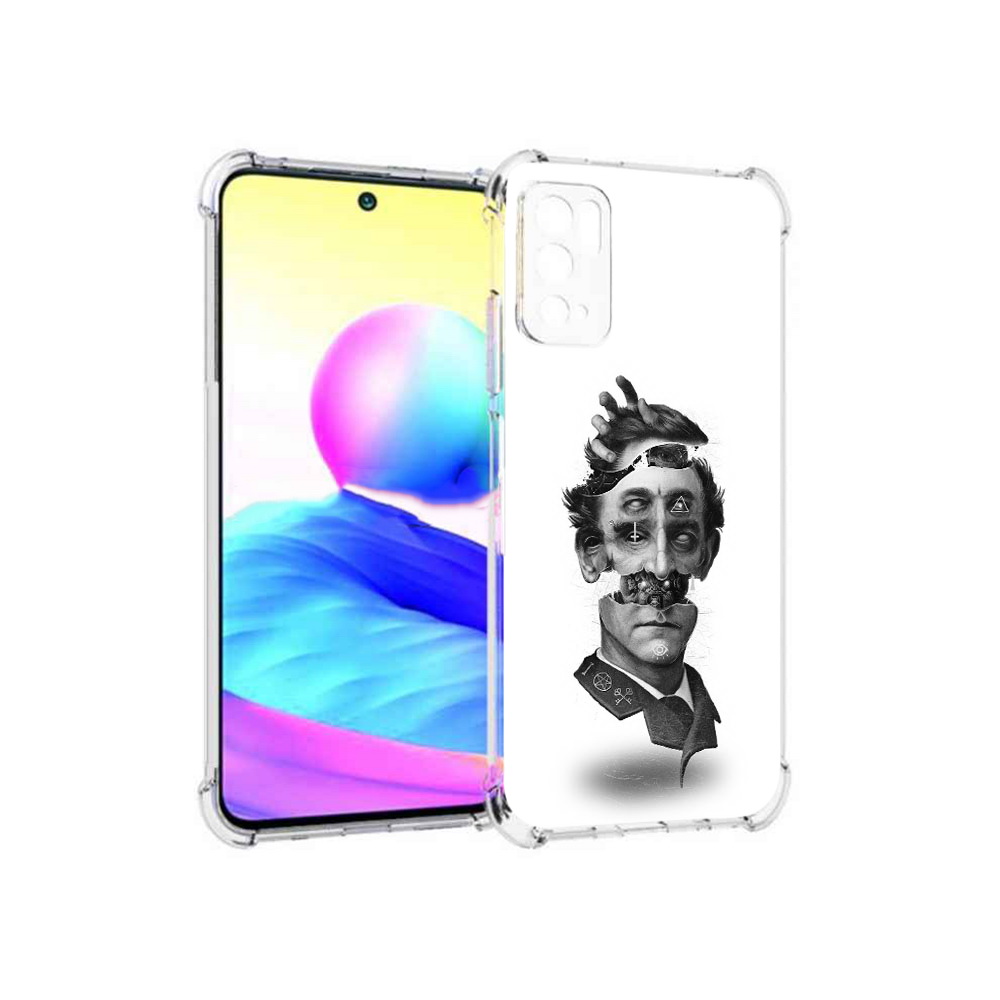 

Чехол MyPads Tocco для Xiaomi Poco M3 Pro страшное лицо абстракция, Прозрачный, Tocco