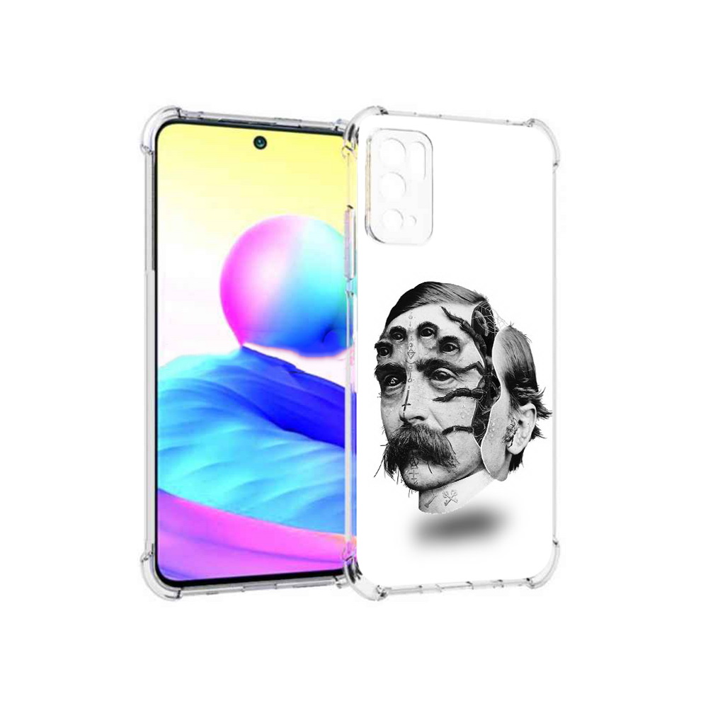 

Чехол MyPads Tocco для Xiaomi Poco M3 Pro страшное лицо мужчины, Прозрачный, Tocco