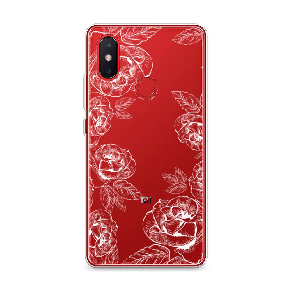 

Чехол на Xiaomi Mi 8 SE "Розы графика", Черный;серый, 33750-2