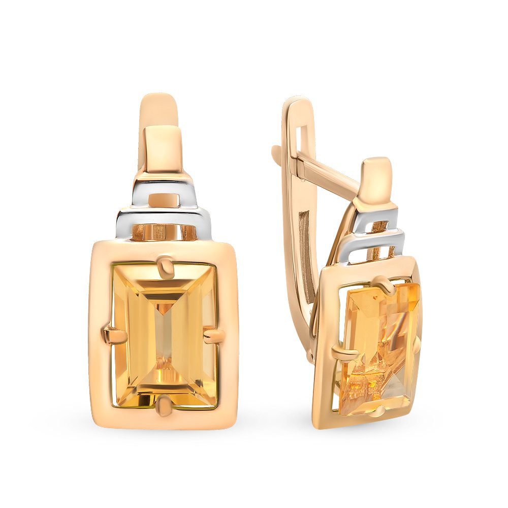 

Серьги из красного золота с цитрином 585Gold 202005972, 202005972