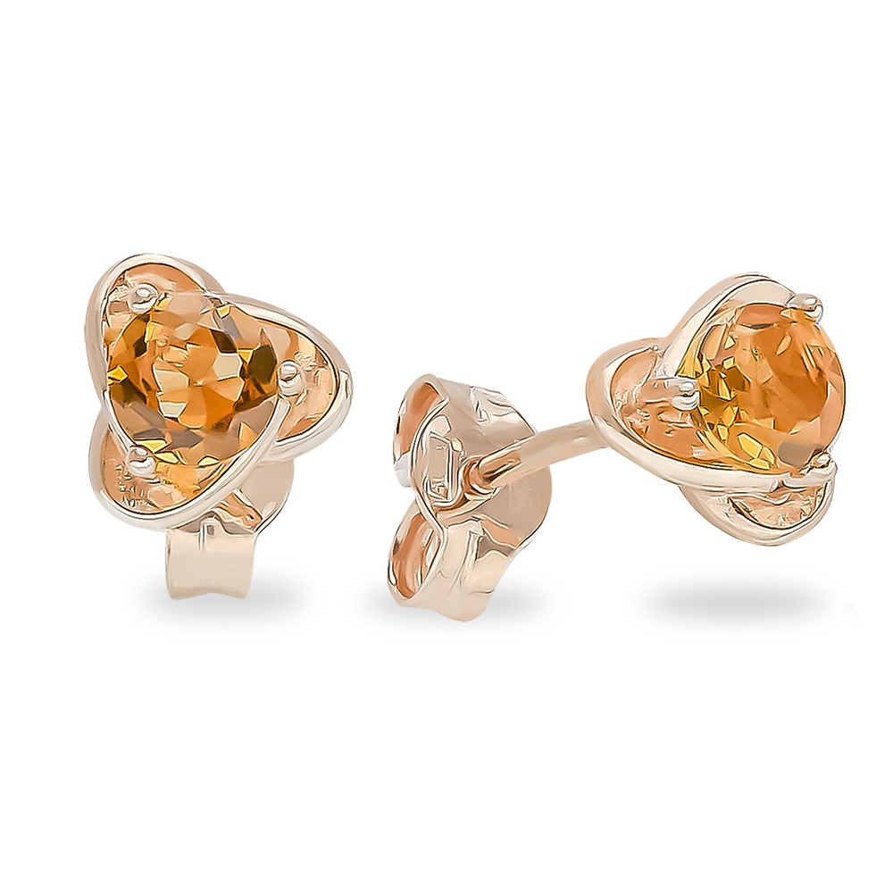 

Серьги из красного золота с цитрином 585Gold 202008021, 202008021