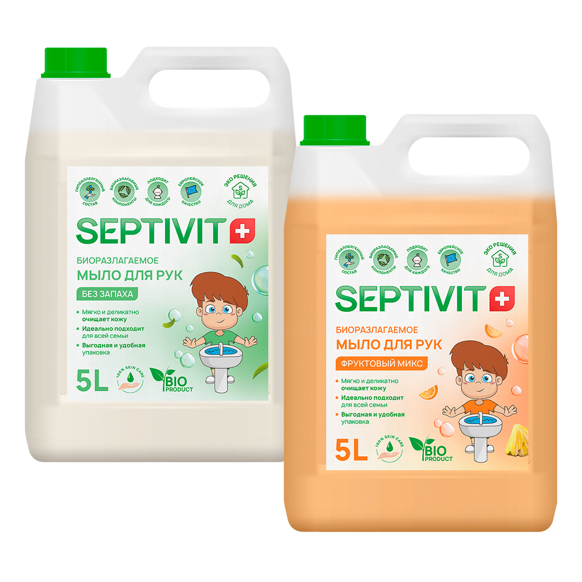 

Набор Мыло без запаха + Мыло фруктовый микс Septivit Premium 5л+5л