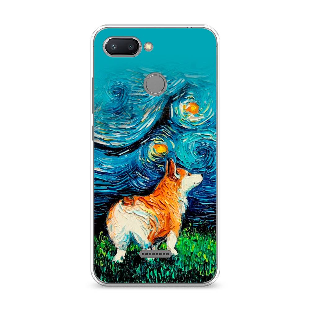 

Чехол на Xiaomi Redmi 6 "Корги звёздная ночь", Коричневый;белый;зеленый, 33850-1