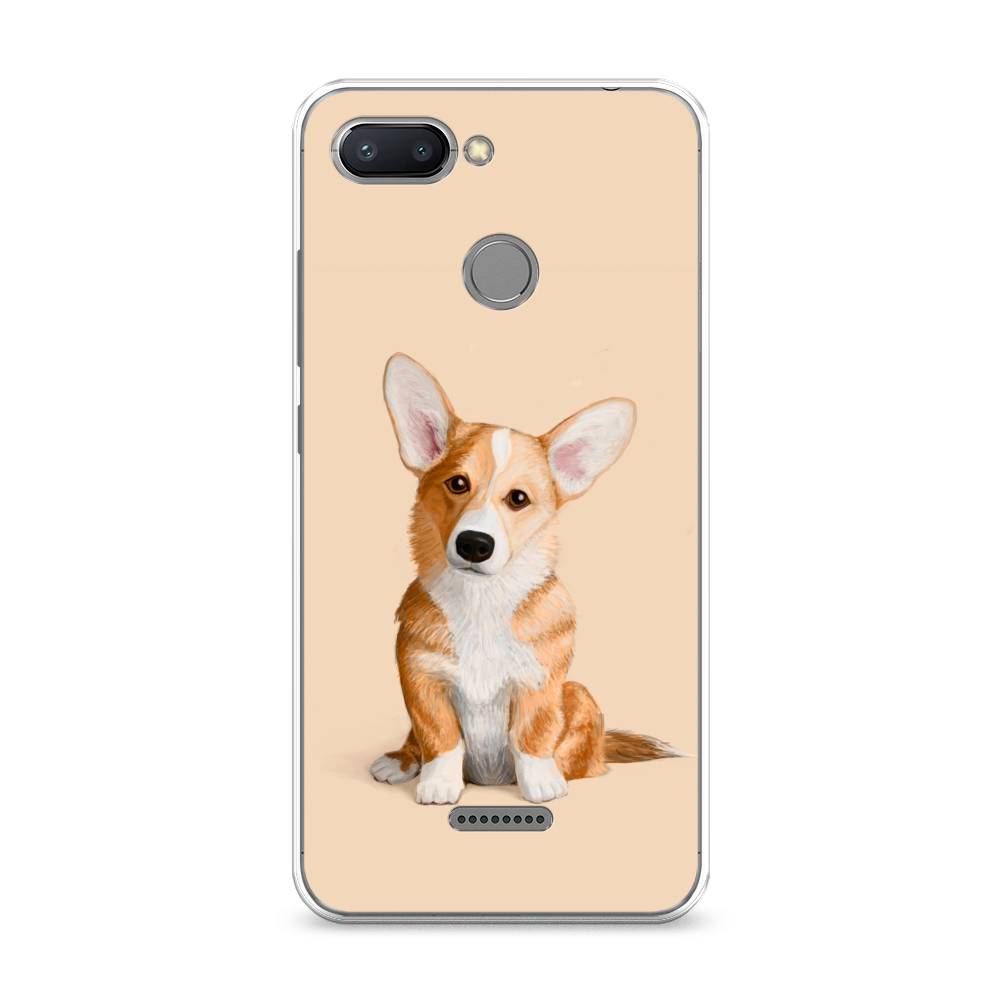 

Чехол на Xiaomi Redmi 6 "Грустный Корги", Коричневый;бежевый, 33850-1