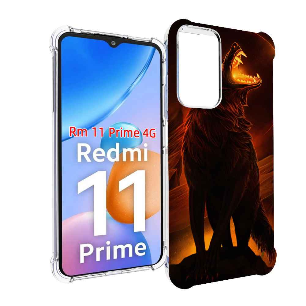 

Чехол MyPads волчара с огнем внутри для Xiaomi Redmi 11 Prime 4G, Прозрачный, Tocco